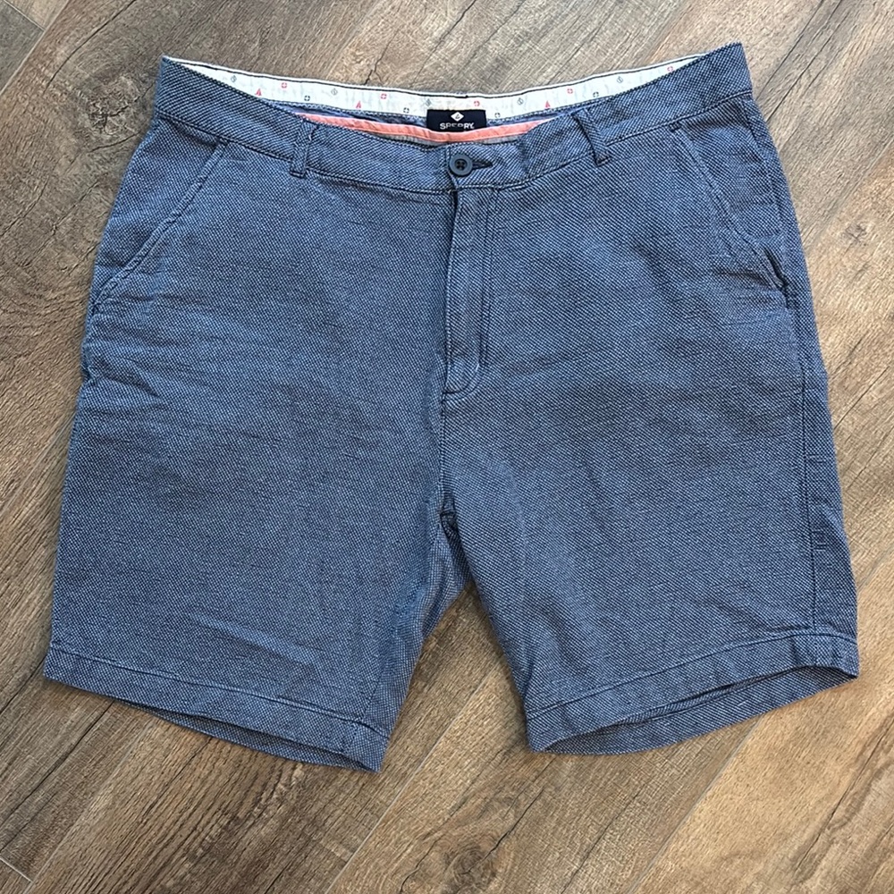 Sperry‎ Men’s Size 36 Twill Blue Flat Front Shorts for Casual Style